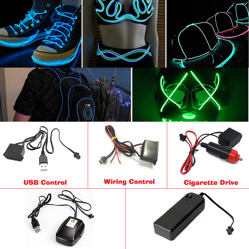 Led El Wire - 10/5/3M Glow EL Wire Neon Cable