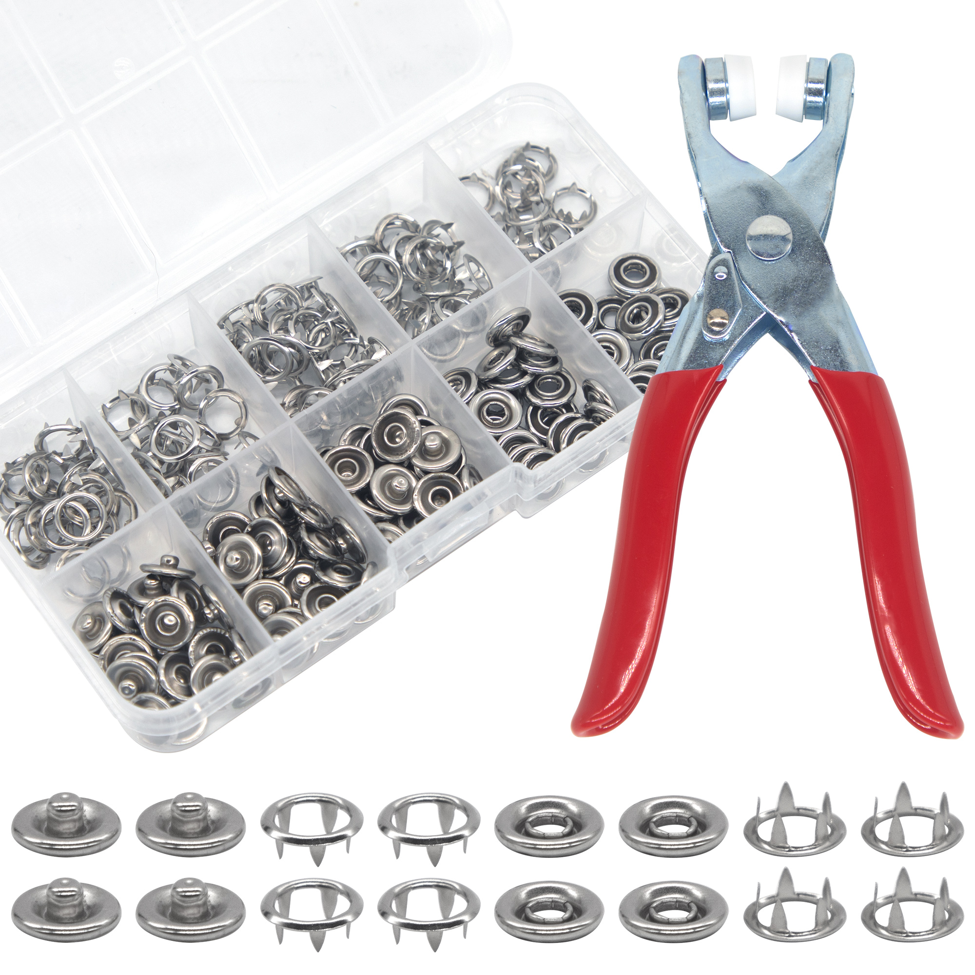 Snap Fastener Set - 50 Sets Snap Fasteners Kit Tool,