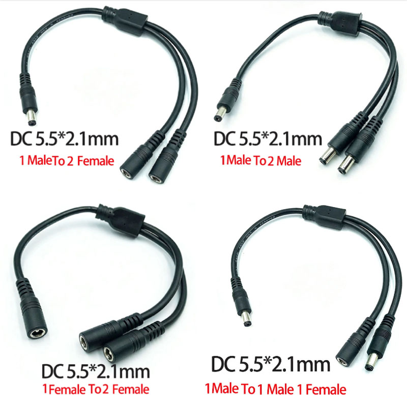 1PC DC 5.5mm*2.1mm 1 To 2 Conn – Led El Wire recenzja i cena