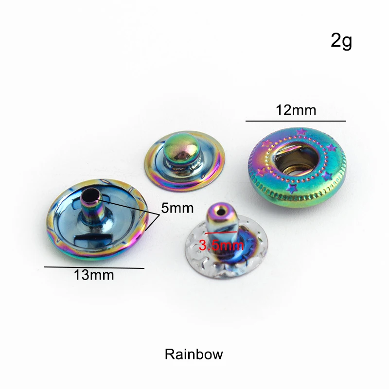 20-100 Sets Rainbow 12mm 10 Co – Snap Fastener Set recenzja i cena