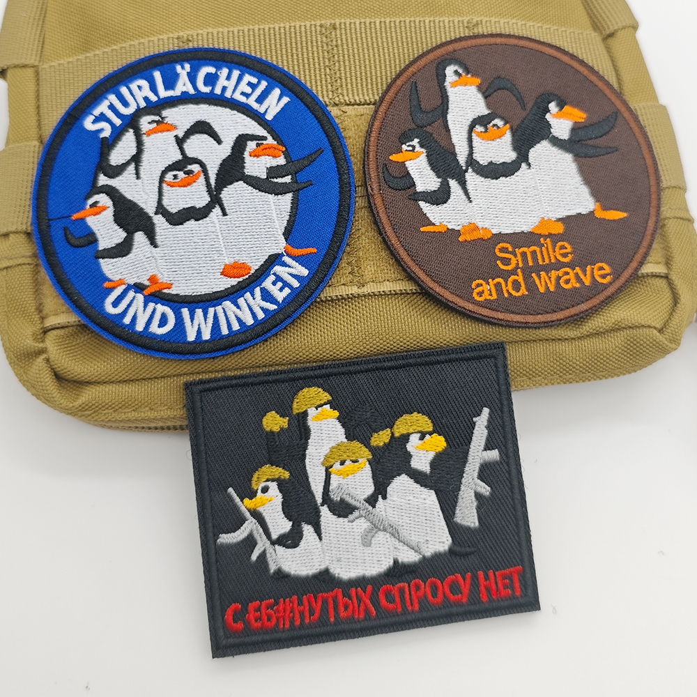 Novelty Cartoon Penguin Embroi – Velcro Hook Loop recenzja i cena