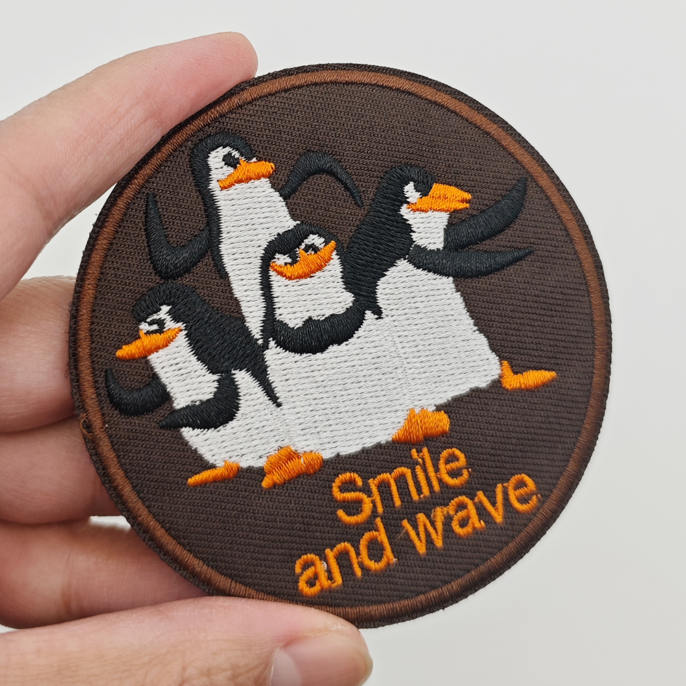 Novelty Cartoon Penguin Embroi – Velcro Hook Loop recenzja i cena