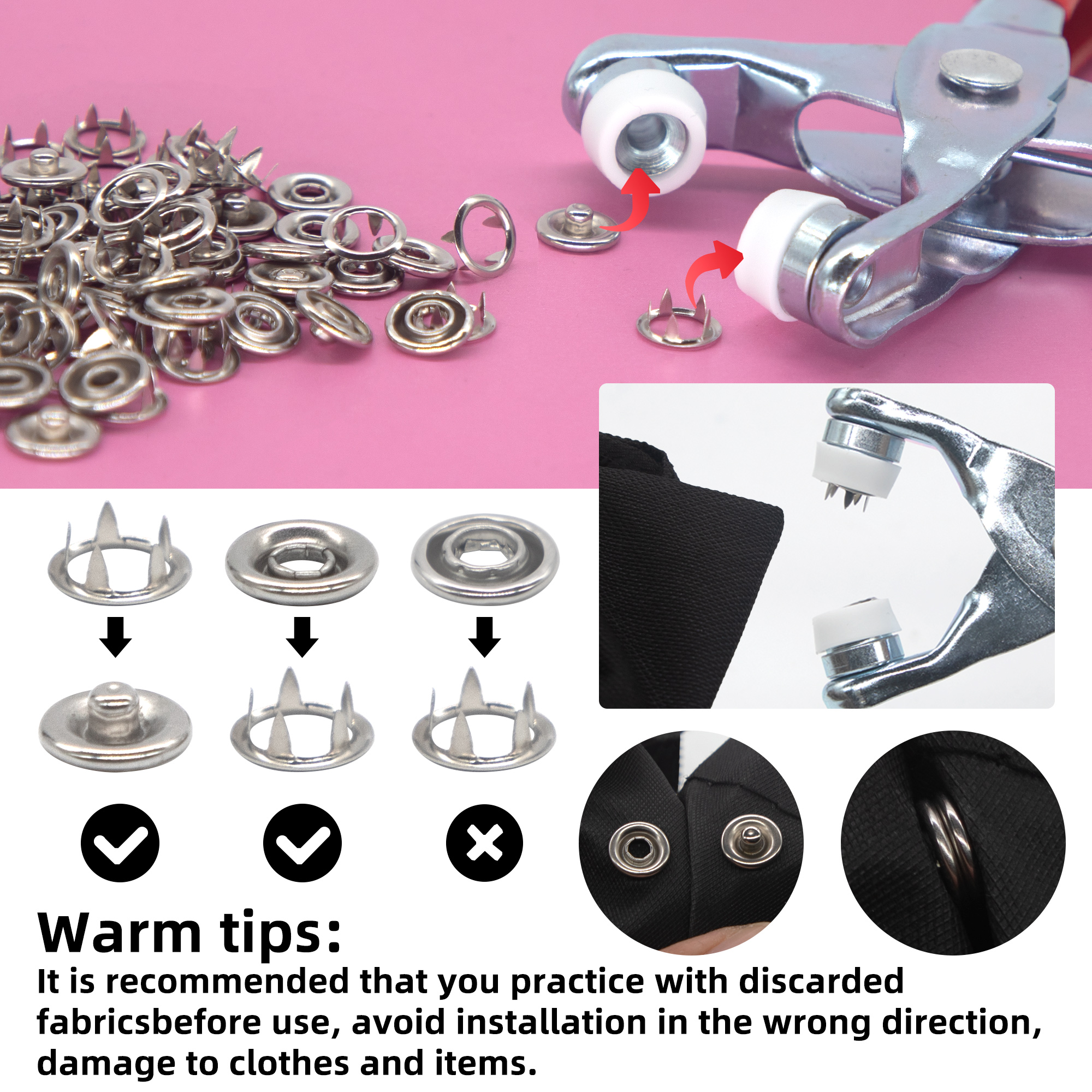 50 Sets Snap Fasteners Kit Too – Snap Fastener Set recenzja i cena