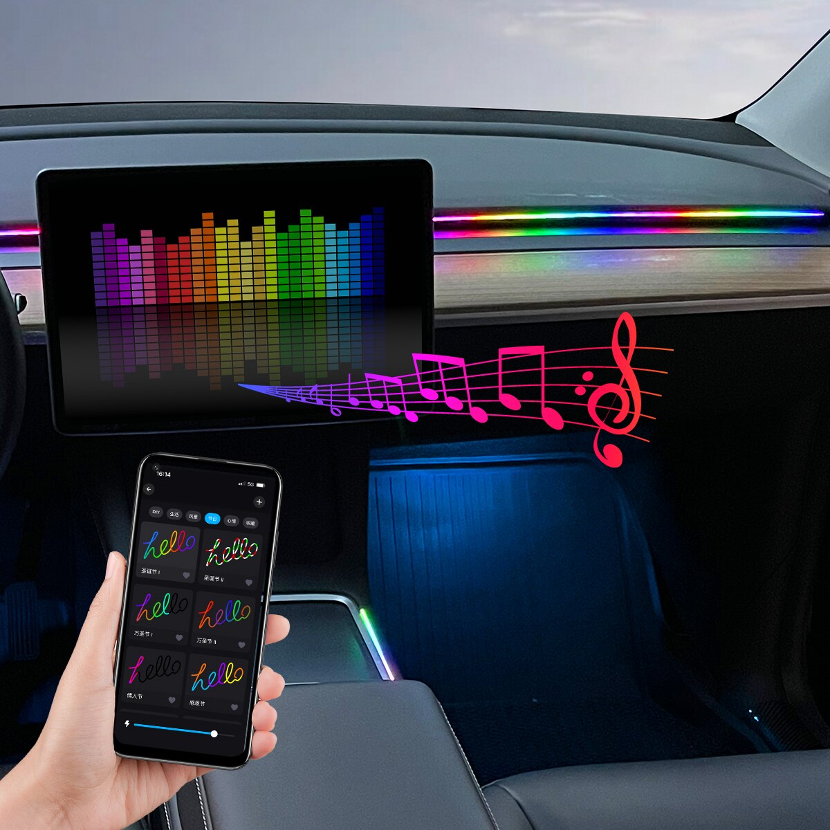 Car LED Ambient Light USB 64 C – Led El Wire recenzja i cena
