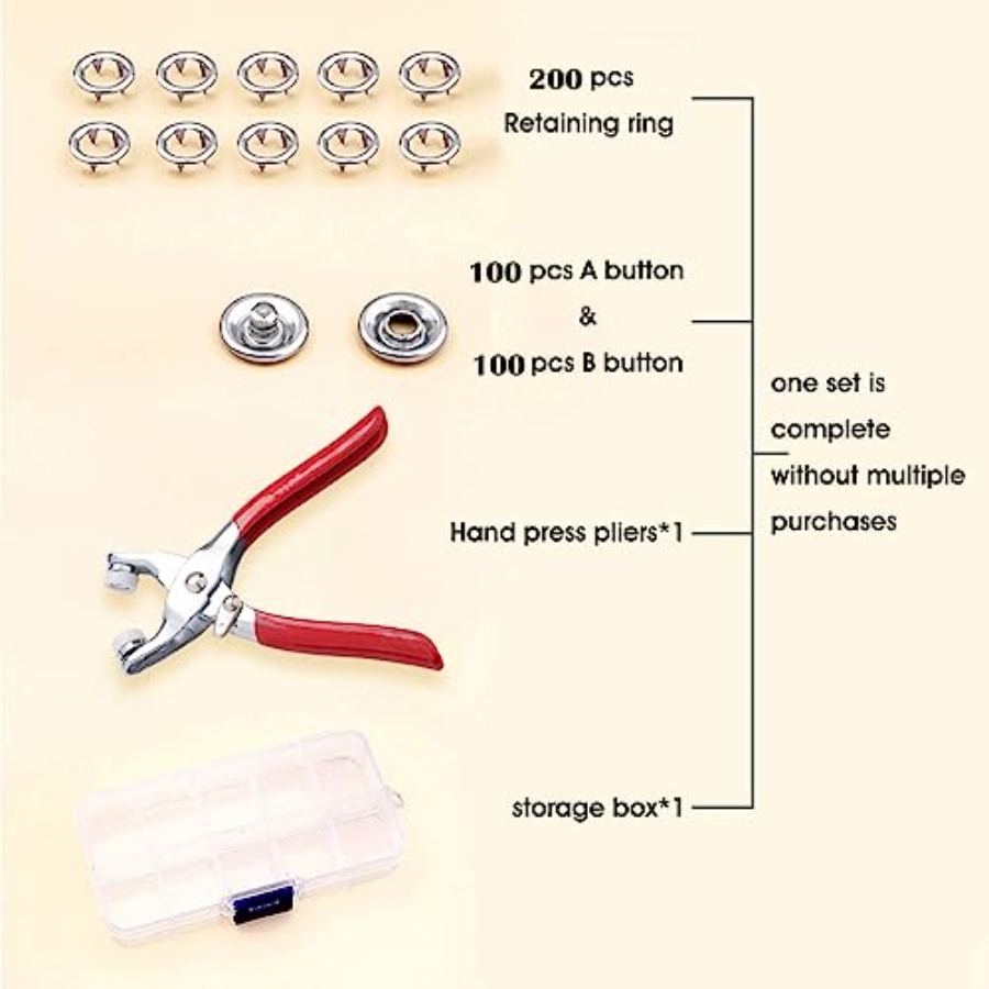 100 Sets Metal Snaps Buttons w – Snap Fastener Set recenzja i cena